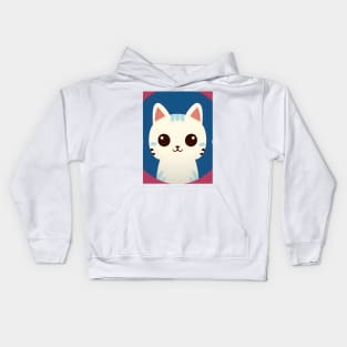 Cartoon cat character icon logo Kids Hoodie